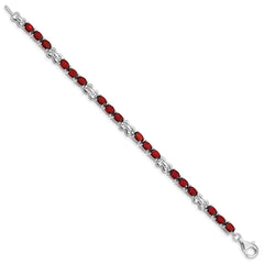 Sterling Silver Rhodium-plated Garnet Bracelet QX863GA