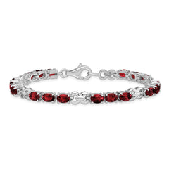Sterling Silver Rhodium-plated Garnet Bracelet QX863GA
