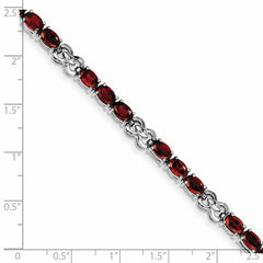 Sterling Silver Rhodium-plated Garnet Bracelet QX863GA