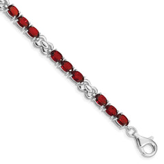 Sterling Silver Rhodium-plated Garnet Bracelet QX863GA