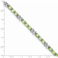 Sterling Silver Rhodium-plated Peridot Bracelet QX863PE