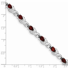 Sterling Silver Rhodium-plated Garnet Bracelet QX864GA