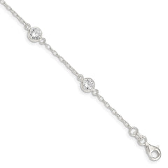 Sterling Silver Polished CZ Bracelet QX936CZ