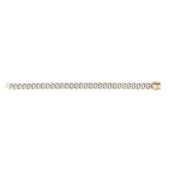 Yellow Gold Diamond Cut/ Textured Modern Lite Miami Cuban With Diamonds Bracelet