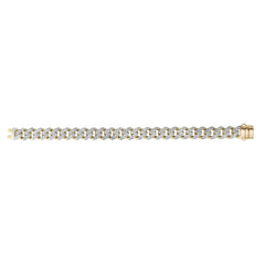 Yellow Gold Diamond Cut/ Textured Modern Lite Miami Cuban With Diamonds Bracelet