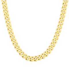 Yellow Gold Polished Modern Lite Miami Cuban Necklace