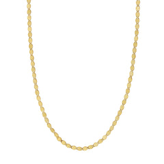 Yellow Gold Polished Oval Mirror Necklace