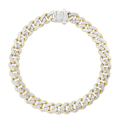 Yellow Gold Diamond Cut/ Textured Monaco Necklace