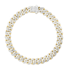 Yellow Gold Diamond Cut/ Textured Monaco Bracelet