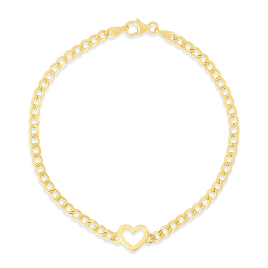 Yellow Gold Polished Curb Link Fashion Bracelet
