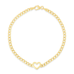 Yellow Gold Polished Curb Link Fashion Bracelet