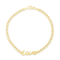 Yellow Gold Polished Curb Link Fashion Bracelet