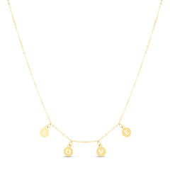 Yellow Gold Polished Dangling Designs Necklace