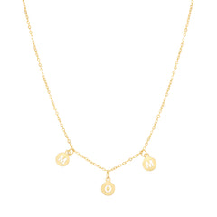 Yellow Gold Polished Dangling Designs Necklace