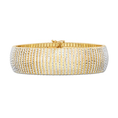 Yellow Gold Diamond Cut/ Textured Diamante Collection Bracelet