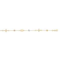 Tri-color Gold Polished Religious Fashion Bracelet