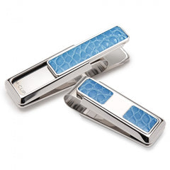 MClip Rodeo Light Blue Alligator 2 Pocket Money Clip RO-PRP-LBAL-2P