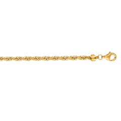 Yellow Gold Diamond Cut/ Textured Diamond Cut Royal Rope Necklace
