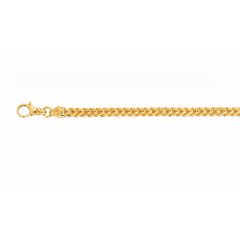 Yellow Gold Polished Semi-solid Square Franco Necklace