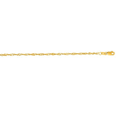 Yellow Gold Diamond Cut/ Textured Singapore Necklace