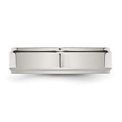 Chisel Stainless Steel Polished 6mm Ridged Edge Band