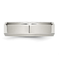 Chisel Stainless Steel Polished 7mm Ridged Edge Band