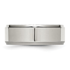 Chisel Stainless Steel Polished 8mm Ridged Edge Band