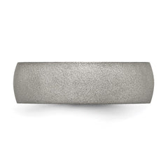 Chisel Stainless Steel Polished with Stone Finish 7mm Band