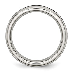 Chisel Stainless Steel Polished 4mm Black CZ Ring