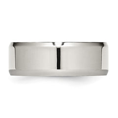Chisel Stainless Steel Polished 8mm Beveled Edge Band