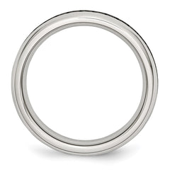 Chisel Stainless Steel Polished 4mm February Purple CZ Ring