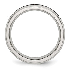 Chisel Stainless Steel Polished 4mm July Dark Pink CZ Ring