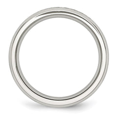 Chisel Stainless Steel Polished 4mm November Yellow CZ Ring