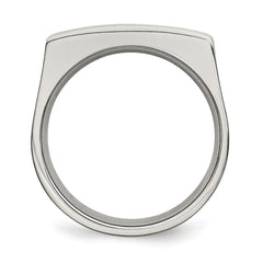 Chisel Stainless Steel Brushed and Polished Signet Ring