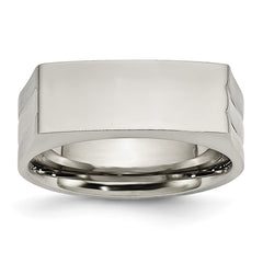 Chisel Stainless Steel Brushed and Polished Signet Ring