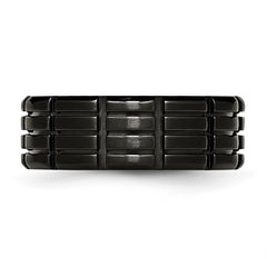Chisel Stainless Steel Brushed Black IP-plated 8mm Grooved Band