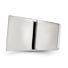 Chisel Stainless Steel Polished 1/4 Carat Black and White Diamond Ring