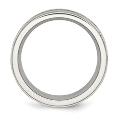 Chisel Stainless Steel Brushed and Polished Black IP-plated 1/2 Carat Black Diamond 9mm Band