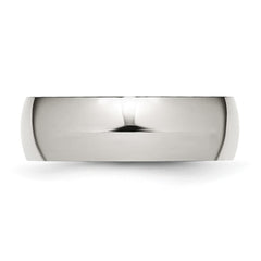 Chisel Stainless Steel Polished 7mm Half Round Band