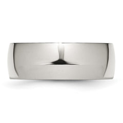 Chisel Stainless Steel Polished 8mm Half Round Band