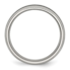 Chisel Stainless Steel Polished with Black Carbon Fiber Inlay 6mm Band