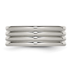 Chisel Stainless Steel Polished 8mm Grooved Band