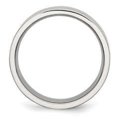 Chisel Stainless Steel Polished with Satin Center 8mm Grooved Band