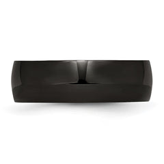 Chisel Stainless Steel Polished Black IP-plated 7mm Band