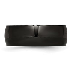 Chisel Stainless Steel Polished Black IP-plated 8mm Band