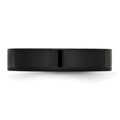 Chisel Stainless Steel Polished Black IP-plated 5mm Flat Band