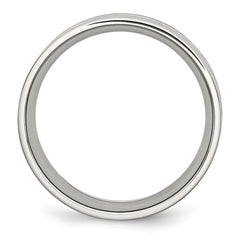 Chisel Stainless Steel Polished with Double Row Black Carbon Fiber Inlay 8mm Band