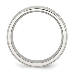 Chisel Stainless Steel Polished with CZ Printed Green Camo Under Rubber 8mm Band