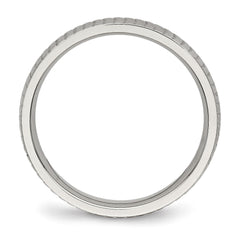 Chisel Stainless Steel Polished and Textured 4mm Band