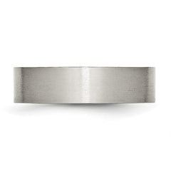 Chisel Stainless Steel Brushed 6mm Flat Band
